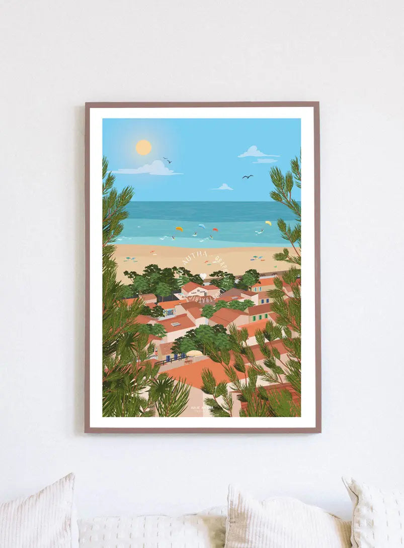 La Franqui, vue des Hauteurs - Affiche Julie Autha