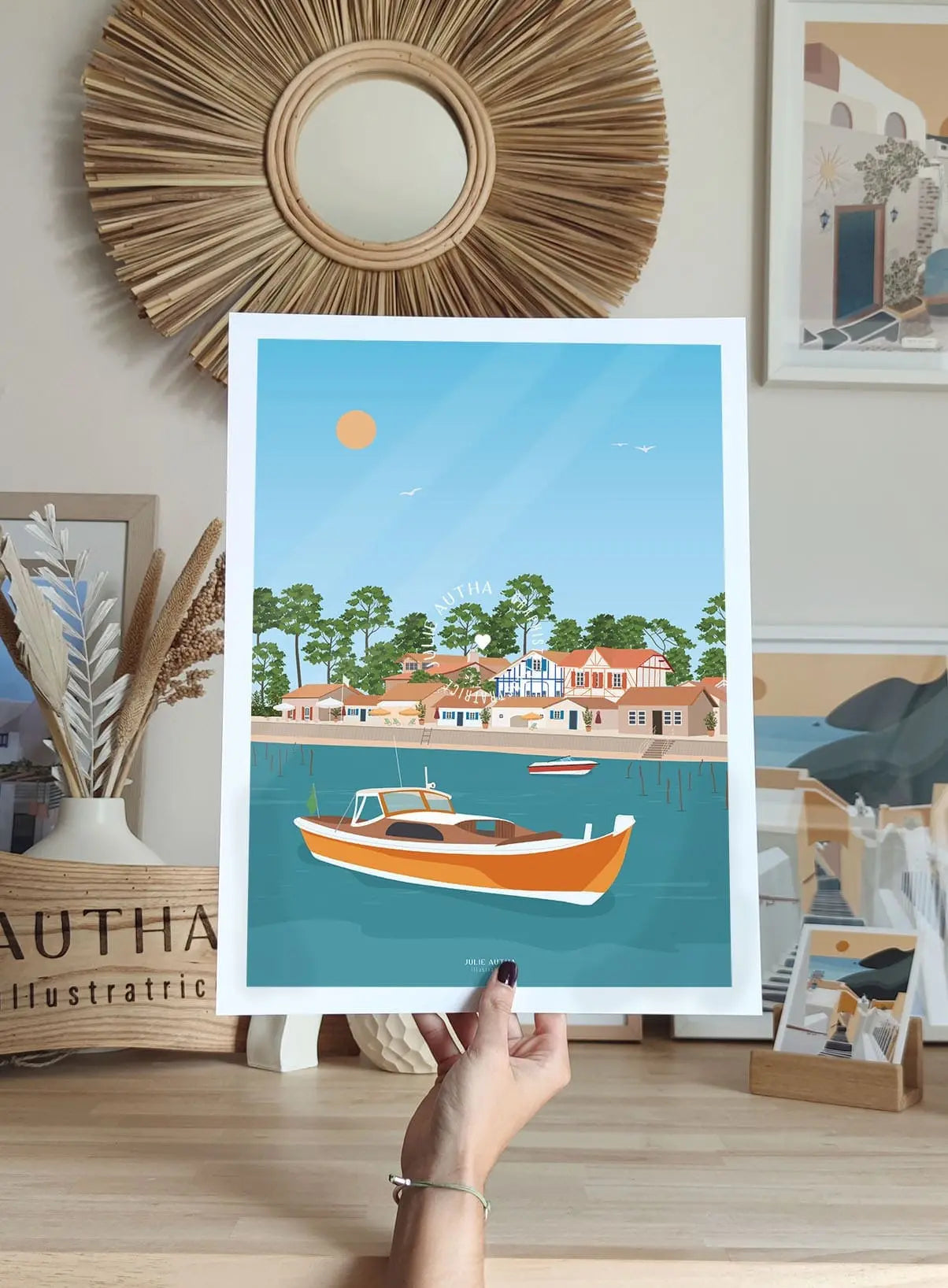 Arcachon et la Pinasse - Affiche Julie Autha