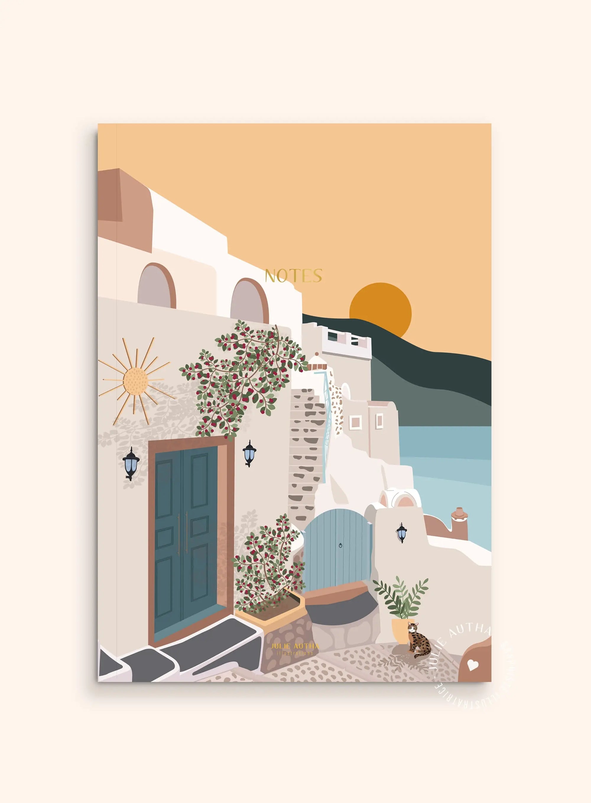 Carnet de notes A5 - Grèce coucher de soleil Julie Autha
