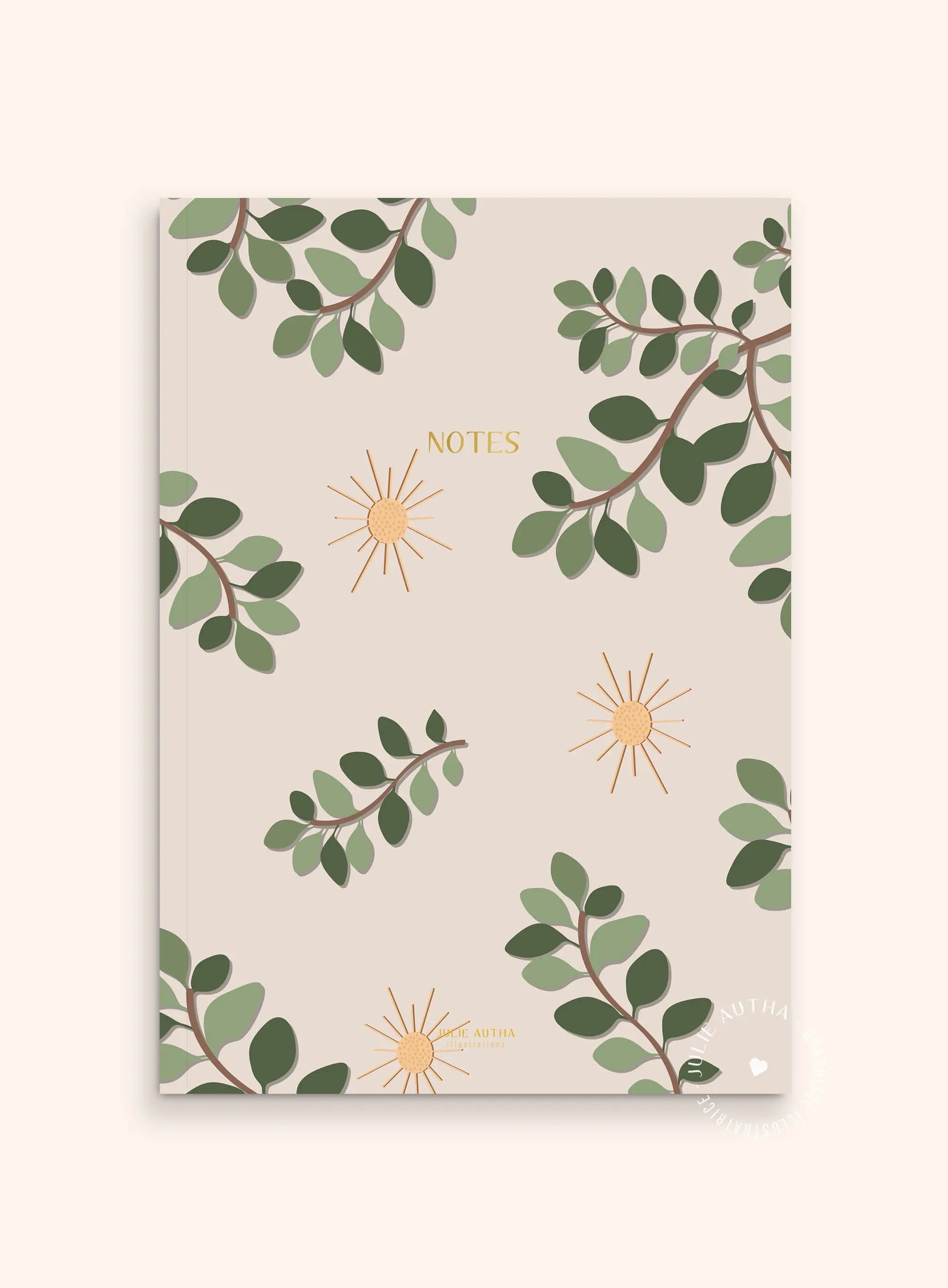 Carnet de notes A5 - Feuilles et Soleil Julie Autha