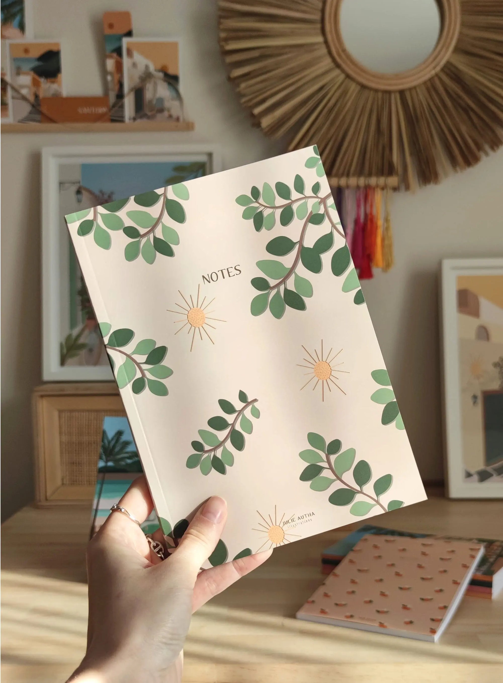 Carnet de notes A5 - Feuilles et Soleil Julie Autha