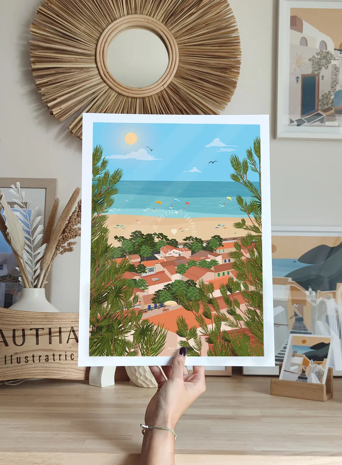 La Franqui, vue des Hauteurs - Affiche Julie Autha