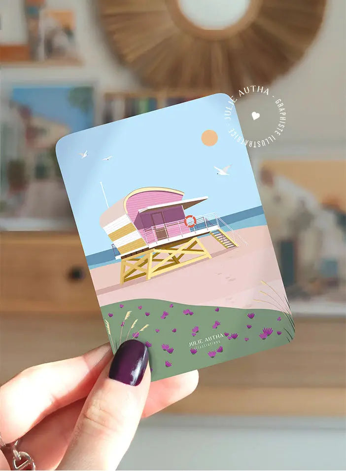 Magnet Poste de secours rose Leucate Julie Autha
