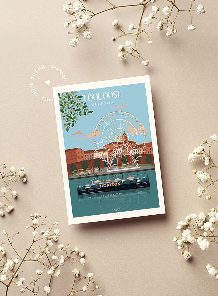 Carte postale - Toulouse Roue Julie Autha